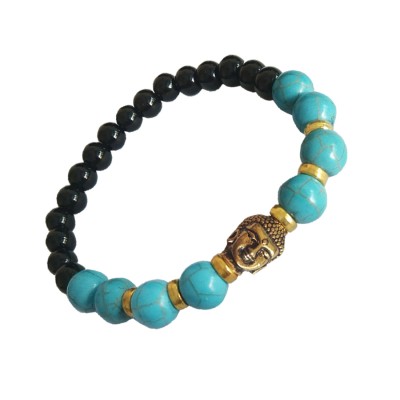 Buddha Face Turquoise Beads Bracelet